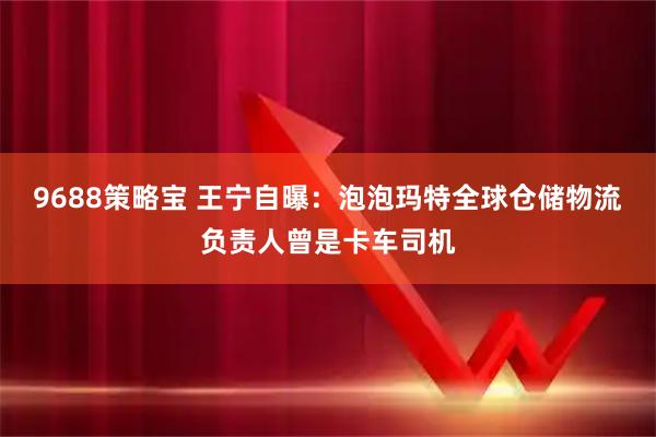 9688策略宝 王宁自曝：泡泡玛特全球仓储物流负责人曾是卡车司机