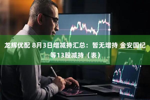 龙辉优配 8月3日增减持汇总：暂无增持 金安国纪等13股减持（表）