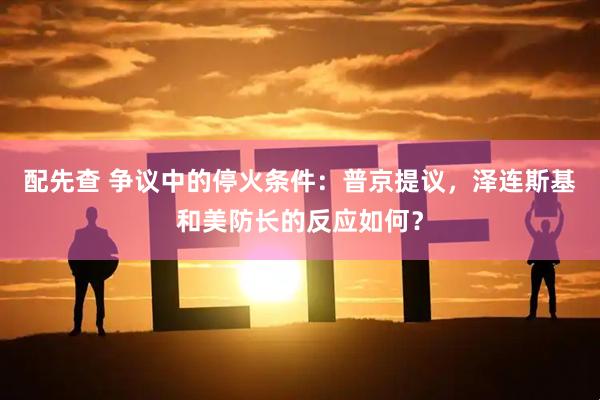 配先查 争议中的停火条件：普京提议，泽连斯基和美防长的反应如何？