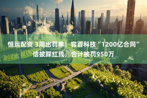 恒运配资 3周出罚单！容百科技“1200亿合同”信披踩红线，合计被罚950万